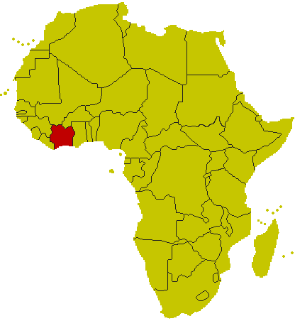 Karte Elfenbeinküste